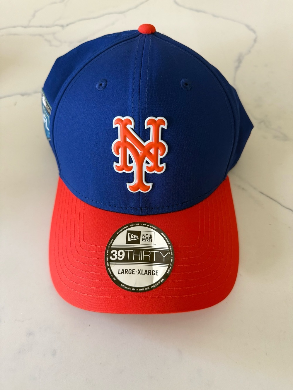 New Era New York Mets Blue and Red 39THIRTY Stretch Fit Hat